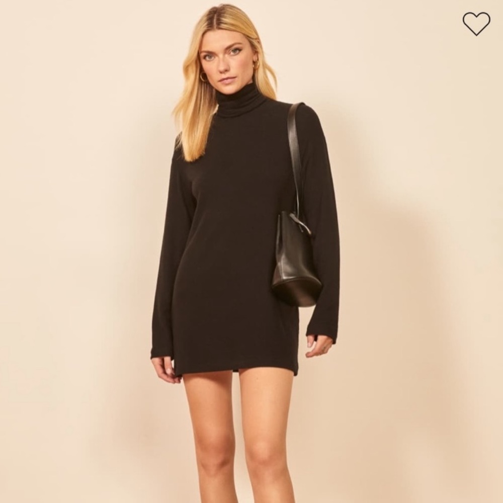 REFORMATION BLACK DAZE KNITTED DRESS